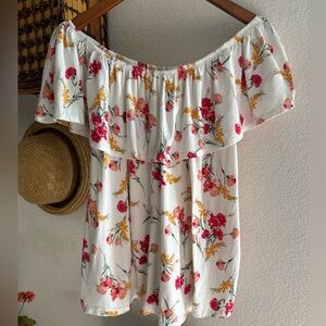 Floral Off Shoulder Shirt 2x
